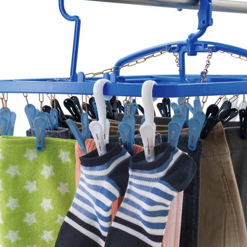 Daiya Clothespins, 5-Piece Set, 500g Weight Capacity, Adds Clothespins to Large Hangers, Suitable for Socks, Handkerchiefs, and More, Multi-Purpose, K