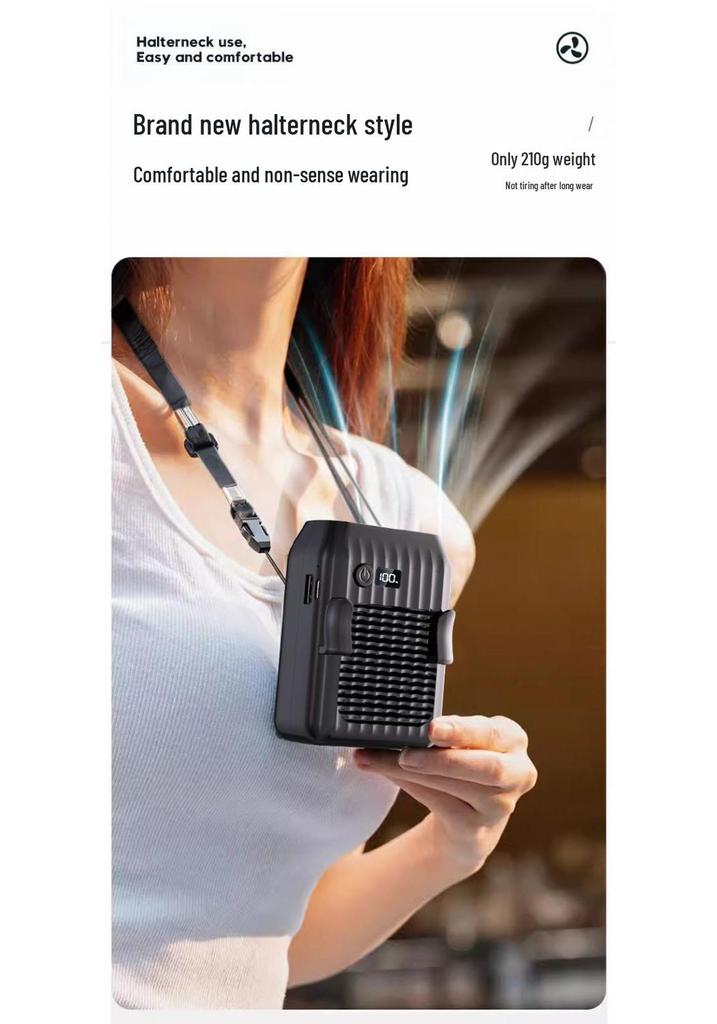 Y1L Waist & Handheld USB Portable Fan: Strong Wind Cooling for Outdoor, Food Delivery, Construction