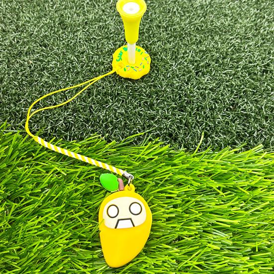 Пластиковый держатель для гольф-ти с защитой от потери, дизайн «пончик», кольцо для гольф-ти с ремешком, мультяшный дизайн фруктов, предотвращение потери ти, аксессуар для гольфа для мужчин и женщин