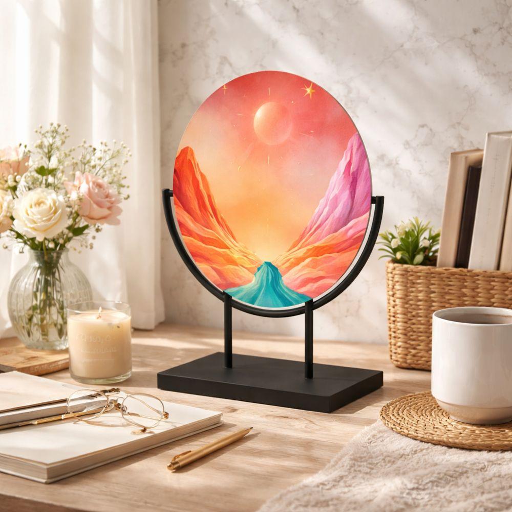 Iron Metal Easel Stands with Base Platter Photo Stands Storage Shelf  Picture Platter Photo