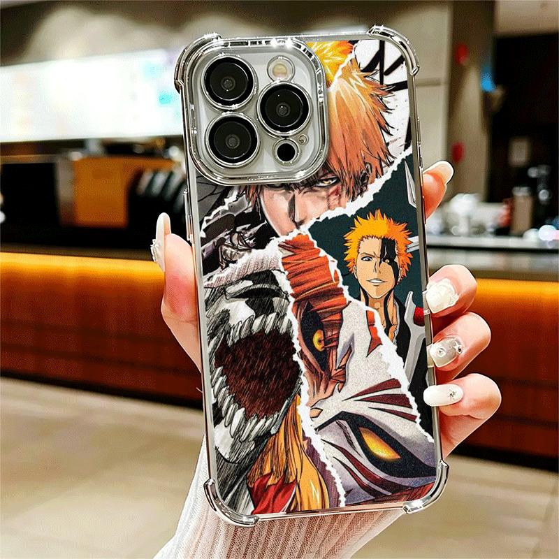 Чехол для телефона с покрытием Bleach Аниме Ичиго Кенпачи Для iPhone 16 17 Pro Max Air 16E 14 15 Plus 12 13 Mini Противоударный Чехол с Airbag