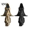 Matte Black Resin Ornament 3D Printed Reaper Goddess Figurine Ornaments, Dark Style Sculpture, Faceless Black-robed Statue Gothic for Desktop