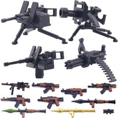 Военные конструкторы Второй мировой войны, фигурки солдат, оружие, снаряжение, аксессуары, пулеметы Гатлинга M2, РПГ, MOC, мини-кирпичики
