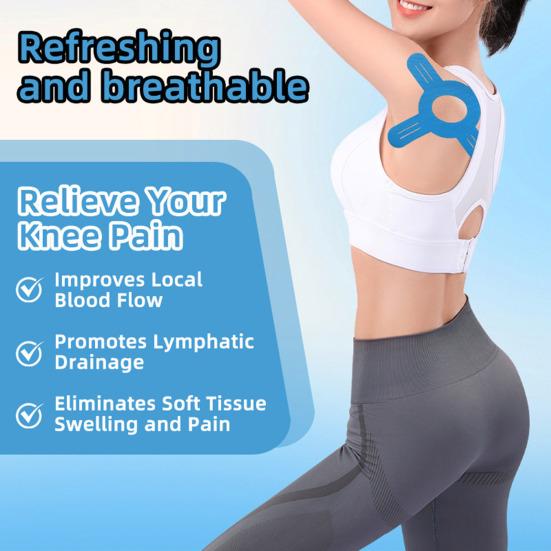 Предварительно нарезанная кинезиологическая лента, клейкая хлопковая спортивная лента для поддержки мышц, водонепроницаемая эластичная спортивная лента для облегчения боли в коленном и лучезапястном суставах