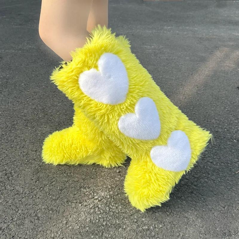 Зимние элегантные женские пушистые сапоги из искусственного меха лисы, высокие сапоги для женщин, теплые зимние сапоги, модная роскошная обувь для девочек, меховые сапоги