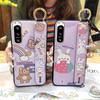 Anti-dust Soft Case Phone Case For Sony Xperia5 IV Kickstand Phone Holder Cartoon Fashion Design Waterproof Wrist Strap