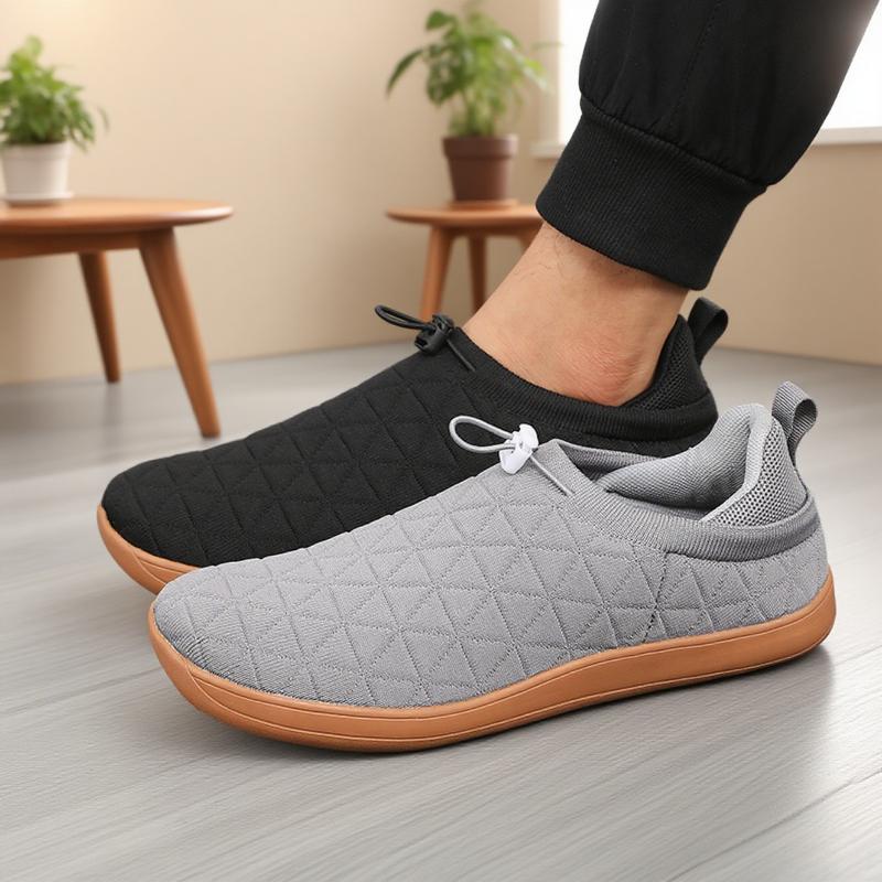 Zero Drop Sole Wide Toe Shoes for Men Lightweight Anti Slip Breathable Knitting Walking Shoes Barefoot Minimalist Sneakers