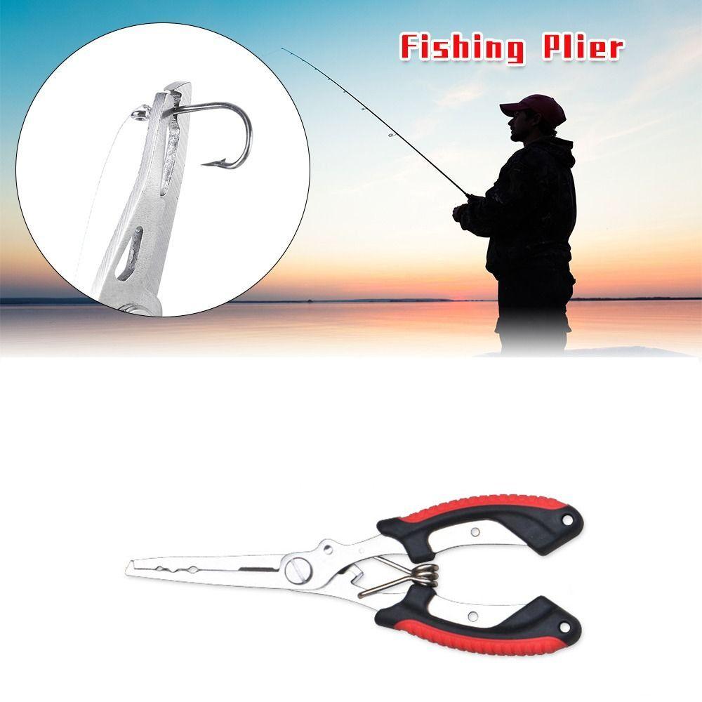 Рыболовные плоскогубцы из нержавеющей стали с пластиковой ручкой, съемники крючков, портативный многофункциональный инструмент для стрижки