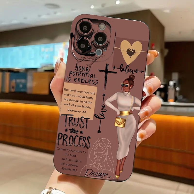 Fashionable Girl Illustration Phone Case For iPhone 17 16 15 14 13 12 11 16E X XR XS SE2 8 7 Plus Pro Max Mini Air Back Cover