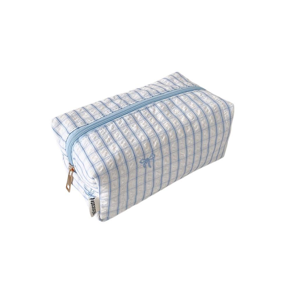 Korean Style Cloth Bow Cosmetic Bag Large Capacity Portable Beauty Case Travel Storage