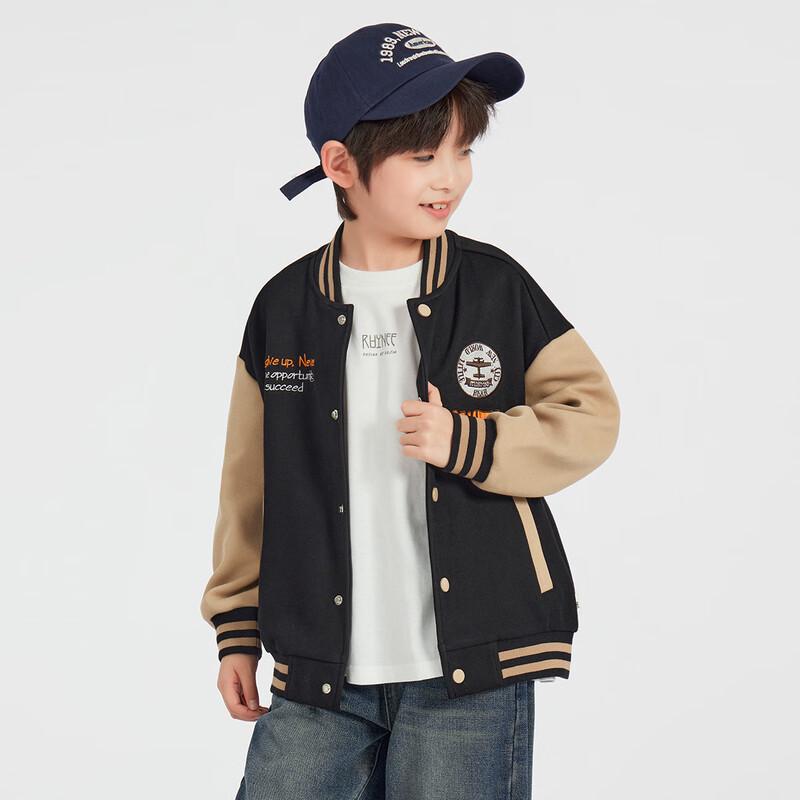 Duoduojia Boys' Sport Style Color-block Baseball Jacket