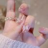 Французский стиль, 24 шт., носимые подвески в виде бабочек, сломанные бриллианты, балетные ногти, готовые съемные многоразовые накладки для ногтей