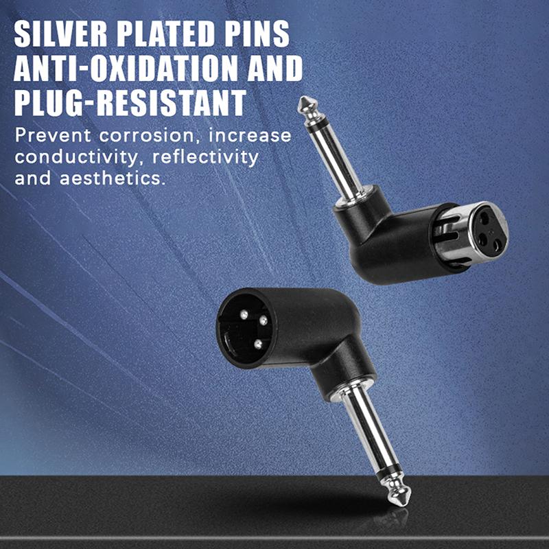 XLR to 6.35mm Audio Adapter Right Angle for Superior Sound Quality Professional Use