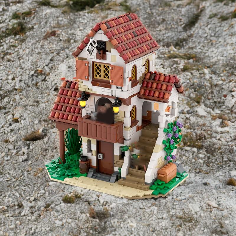 1404 детали MOC Серия 7 'Пиратская таверна' Строительные блоки Модель Конструкторы DIY Идея Рождественский подарок Креативное образование Кирпичики Дети