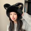 Thicken Faux Fur Beanies Hat Winter Warm Furry Caps Fashion Pom Pom Ball Hats  Women Accessories