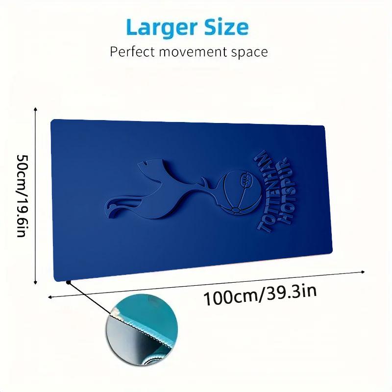FC Tottenham Hotspur logo Mouse Pad, Large Gaming Desk Mat, Non-slip XXL Mousepad for Laptop & Tablet, Mini PC Playmat with Stitched Edges