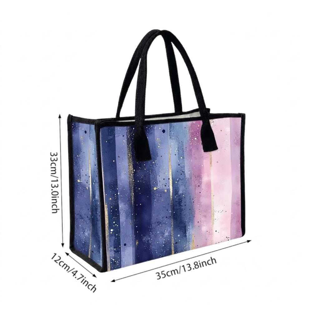 Watercolor Gradient Handbag Fashion Casual Tote Bag Daily Use Shoulder Bag for Women