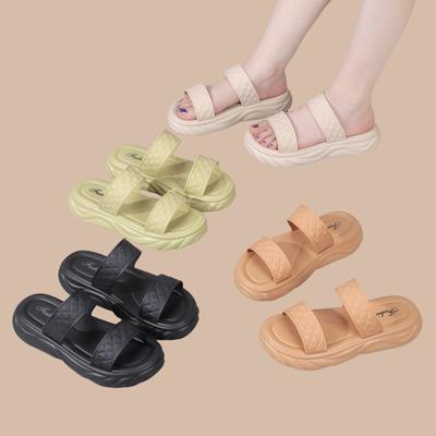 Высококачественные женские шлепанцы на толстой подошве, летние повседневные тапочки с мягкой подушкой и одним ремешком
