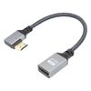 Кабель переходник SUNROZ 4К Mini HDMI Male на HDMI 2.0 Female Grey Aluminum Braided, 20 см (Вправо) (A486500)
