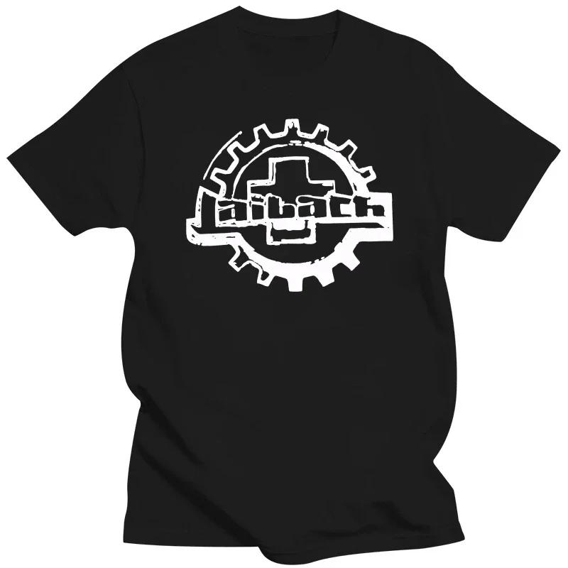 ЛОГОТИП LAIBACH ИНДУСТРИАЛЬНЫЙ ДАРКВЕЙВ АВАНГАРДНЫЙ ЭКСПЕРИМЕНТАЛЬНЫЙ НОВЫЙ ЧЕРНЫЙ ФУТБОЛКА Лето Короткий рукав Хлопок Модная футболка