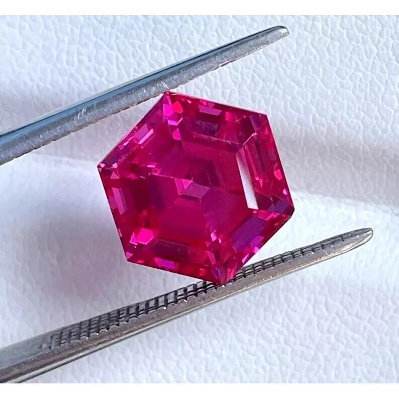 Stunning Pink Spinel Natural Hexagon Cut 10+ Ct Certified Loose Gemstone