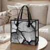Cracked Pattern Tote Bag Casual Shoulder Handbag for Daily Use