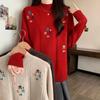 Women's Knitted Sweater Semi High Neck Long Sleeved Base for Autumn and Winter Thick Loose Top
