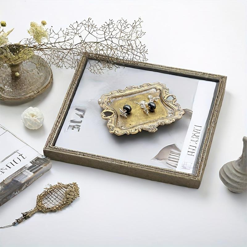 1 шт., тарелка для колец, винтажная безделушка, украшение для дома, небольшой поднос для украшений, антикварный поднос для сережек, ожерелий, помолвка, свадьба, деревенский стиль