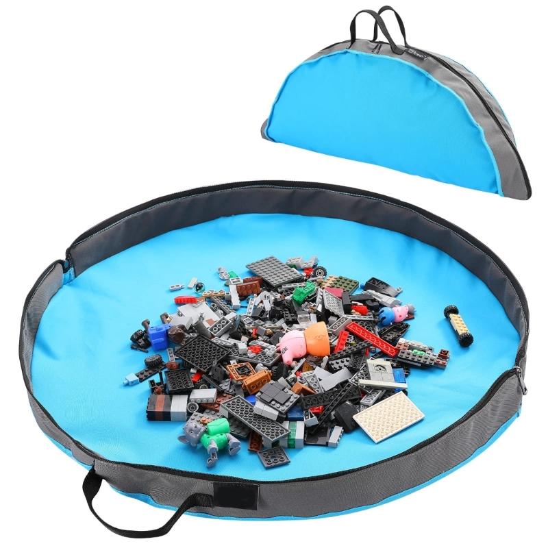 Reusable Polyester Kids Activity Mat Zippers Closure Storage Organizers Safe For Building Block Craft Picnics