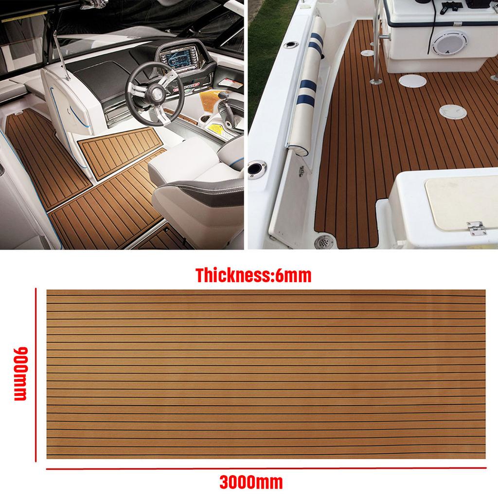 Self-Adhesive Foam Teak Decking EVA Foam Marine Flooring Faux Boat Decking Sheet Accessories Marine 600x2400x5mm