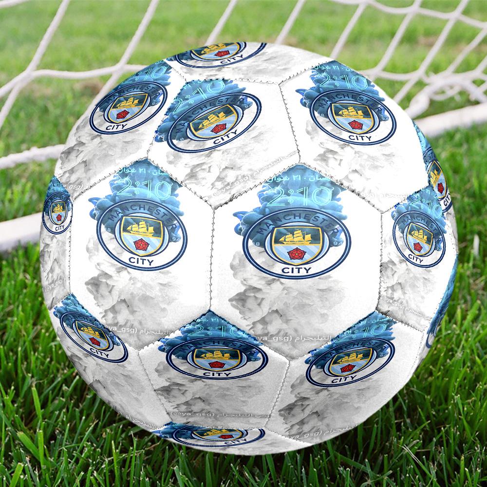 Manchester City FC Print Size 5 Soccer Ball, Standard Match Football for Sports Game and Team Practice, Ideal Gift for Soccer Fans