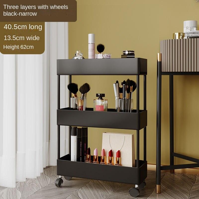 2/3/4-слойная стойка для хранения с узкими зазорами, полки для кухни, ванной комнаты, органайзер, мобильная тонкая тележка для хранения с колесной тележкой, экономия места