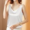 Camisole Top V-neck Sleeveless Colorfast Breathable Anti-pilling Workwear Polyester Women's Solid