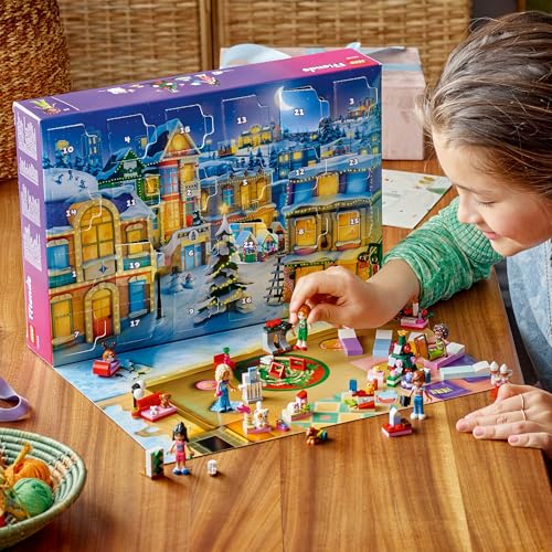 Адвент-календарь LEGO Friends 2025 - Игрушка, Подарок на День Рождения, Строительные Блоки, Развивающая Игрушка для Девочек и Мальчиков, Возраст 6, 7, 8, 9, Транспортные Средства, Машинки, Мини