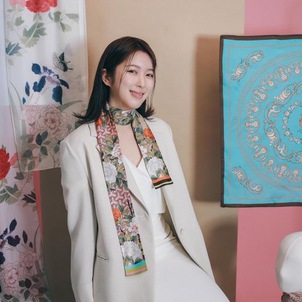 Шелковый шарф Twilly с мотивом «Богатство и честь» — 100% премиум-шелк