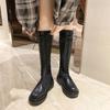 Fashion Shoes for Woman Lace-up Footwear Elastic Black Women's Boots Winter Knee High Shaft Sock Long with Laces Comfortable and Elegant