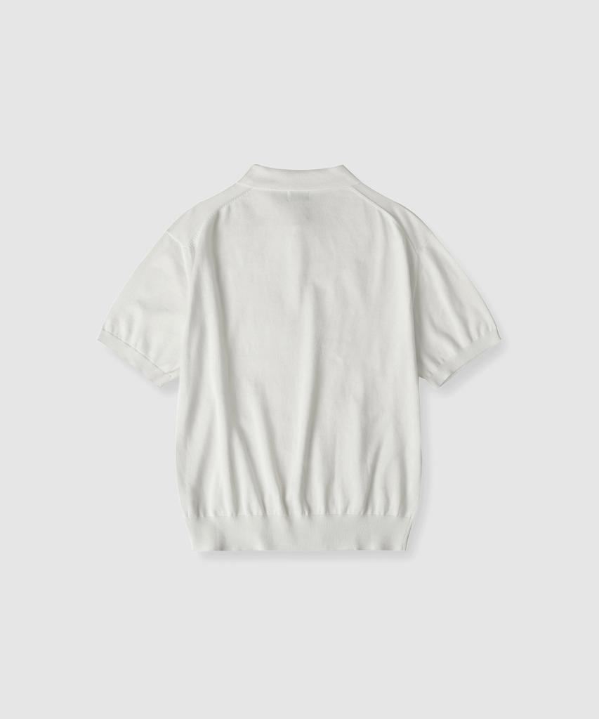 ASP Cotton Short Sleeve Collared Knit - Ivory