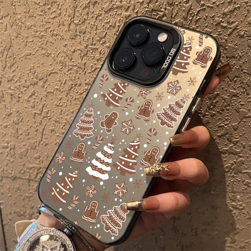 Christmas Gingerbread Tree Candy Pattern Design Protective Cover for iPhone 17 16 15 14 13 12 11 16E Series Pro Max Plus