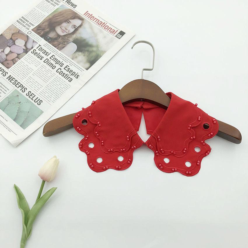 White Fake Collar for Women Shirt Blouse Necklace Candy Color False Collar Handmade Beads Detachable Sweater Collars Decor