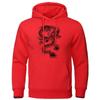 Black Dragon Printed Hoody Women Casual Streetpullover Casual Oversized Sweatshirt Fleece Pocket Warm Clothes