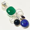 Green Onyx & Multi Gemstone Handmade Christmas Gift Jewelry Pendant 3.1" v9D45