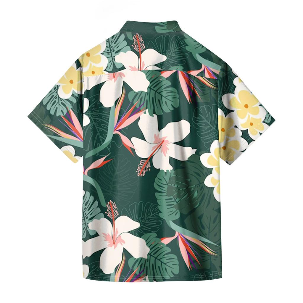 Мужские винтажные рубашки для боулинга на пуговицах с коротким рукавом, летняя пляжная рубашка