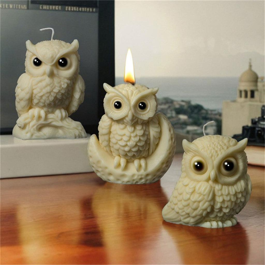 3D Силиконовые формы для свечей в форме совы, Силиконовые формы для свечей в виде статуэтки животного, Инструмент для изготовления свечей для рукоделия