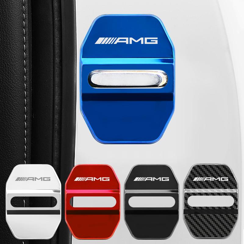 AXX2   4pcs For Mercedes Benz MB AMG E300 W203 W204 W108 W126 W168 W169 W176 W177 W205 W212 W213 Car Buckle Door Lock Cover styling