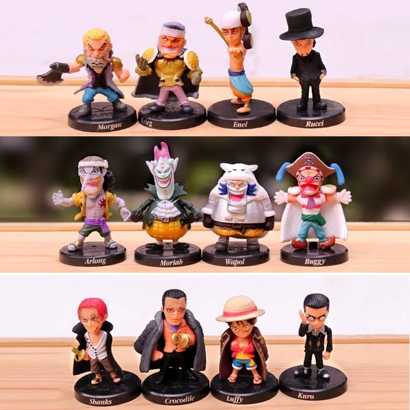 Набор аниме фигурок One Piece Луффи Рыжеволосый Шанкс Багги Мория и Брук Модели