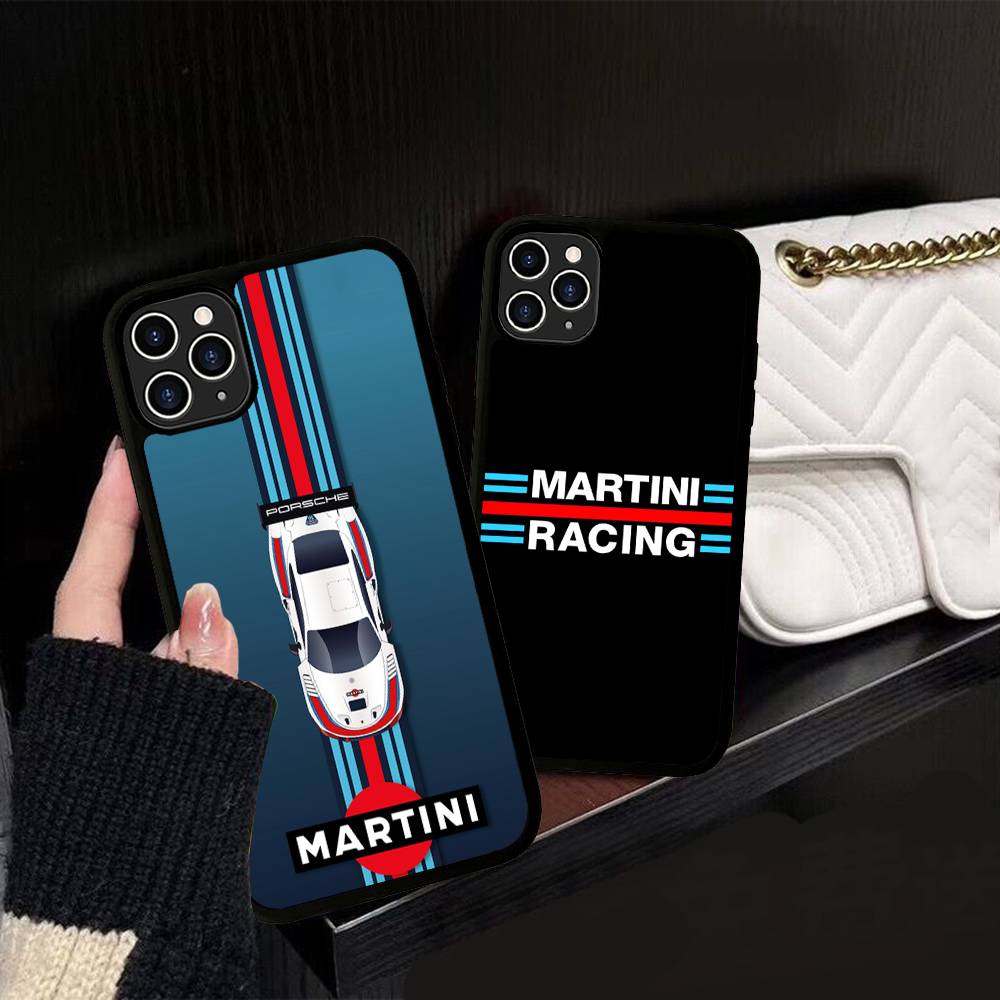 Чехол для телефона M-Martini Racing с горизонтальной полосой из ПК+ТПУ для IPhone 11 12 13 14 15 16 17 Plus Pro Max