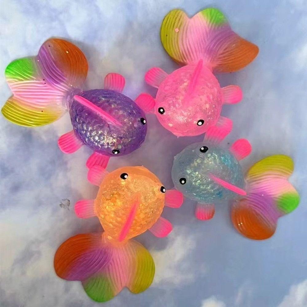 Soft Goldfish Squishy Toy Colorful Goldfish Fidget Toy Cartoon Cow Squeeze Toy Party Favors