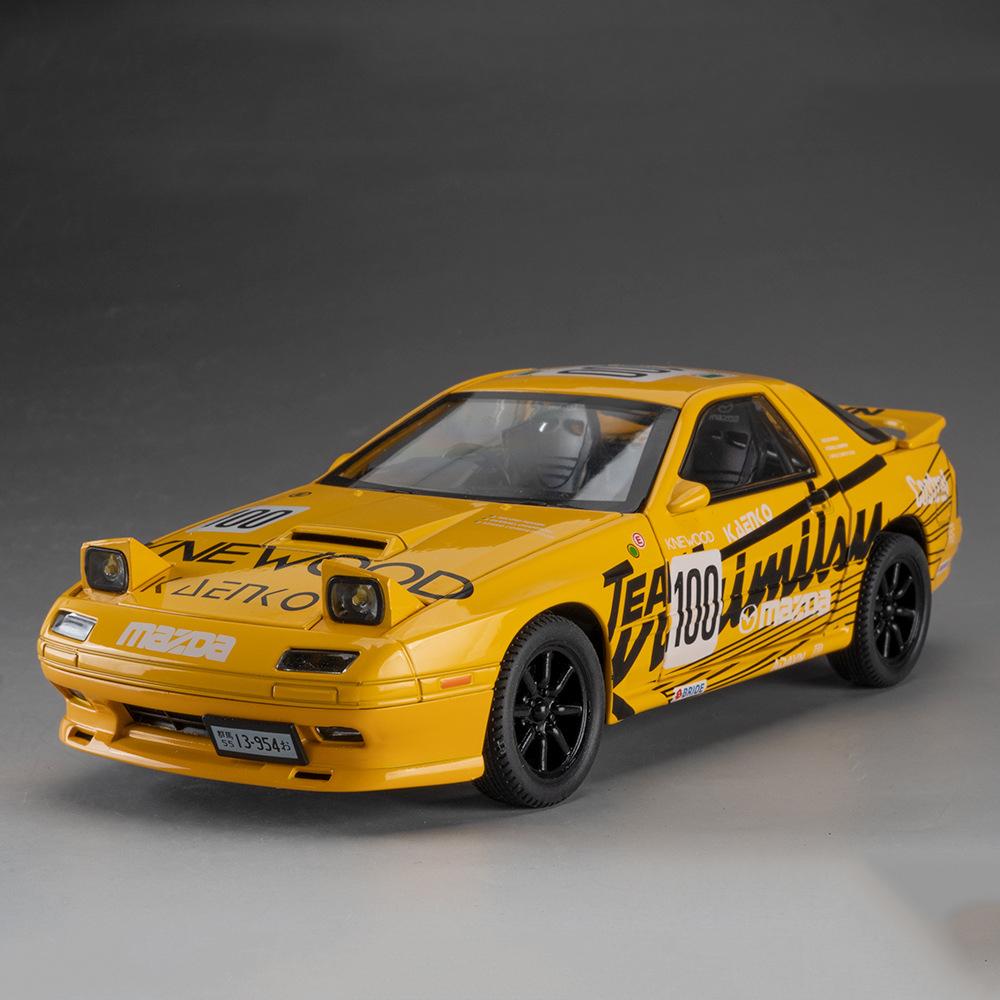 Масштаб 1:24 Lancer Evolution IX RX7-FC Модель автомобиля Игрушка Колесо Рулевое управление Амортизация Суперкар Игрушки Металлические литые модели для мальчиков