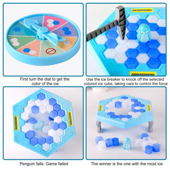 Пингвин Настольная игра «Разбивание льда» с молотком для детей, взрослых, семьи, 2 игрока. Спасите пингвина