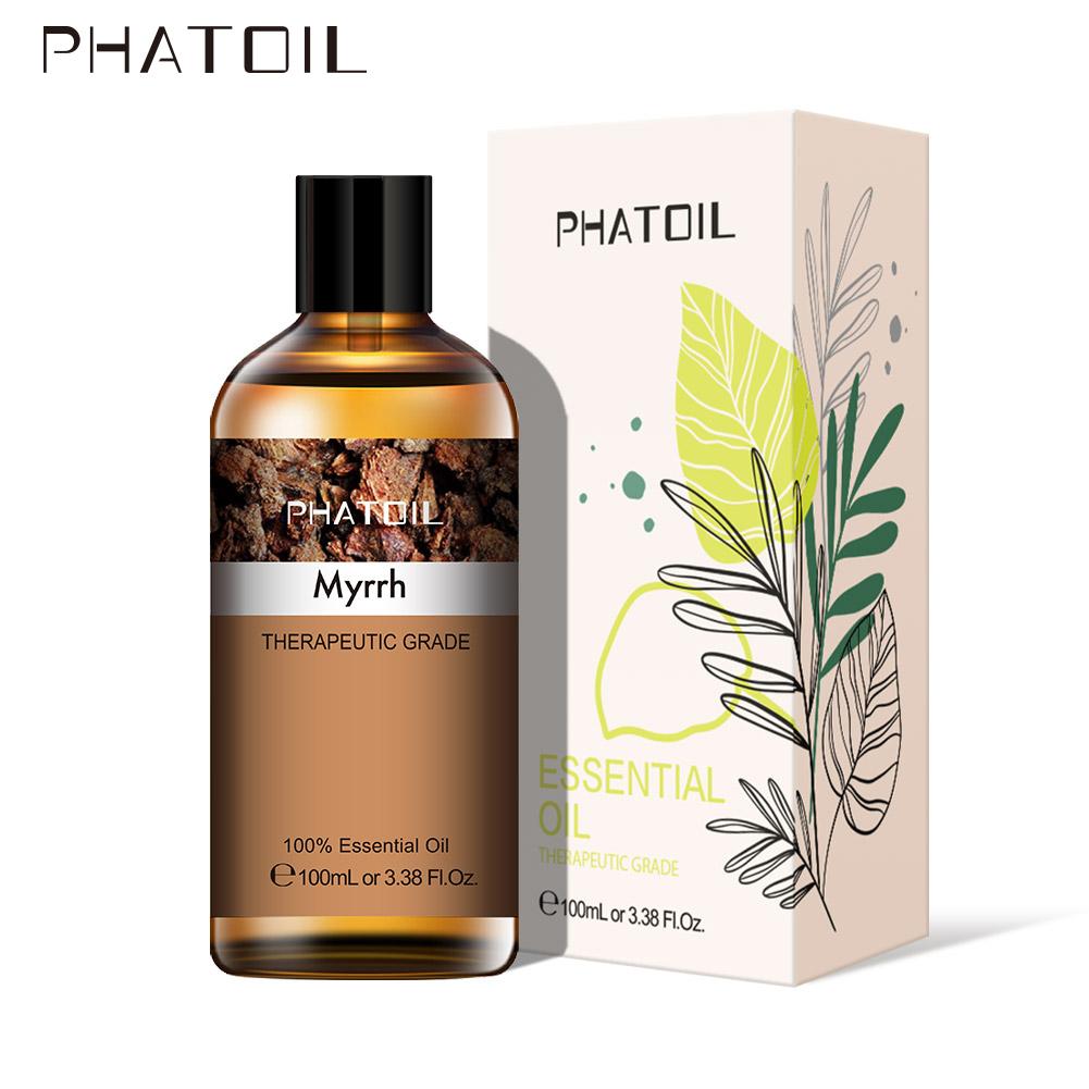 PHATOIL Myrrh Pure Essential Oil for Refreshing Boost Immunity Relieve Stress Sterilization 5ml/10ml/15ml/30ml/100ml Myrrh Aroma Oil